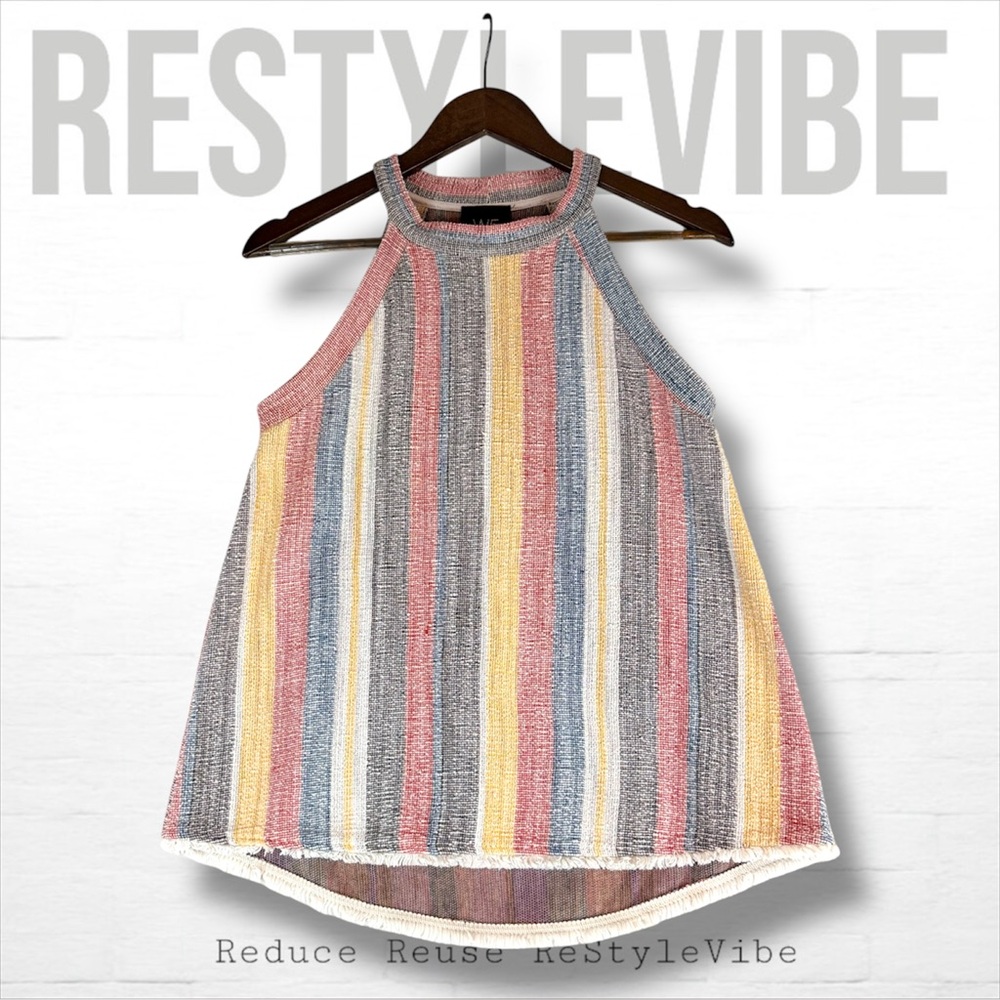 W5 ANTHROPOLOGIE Women’s Size S Top Shirt Sleeveless Halter Tank Style Striped
